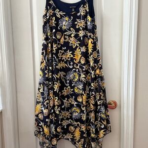 Nina Leonard Floral Dress - Black and Yellow